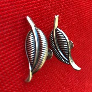 sterling silver Jewel Art  leaves earrings